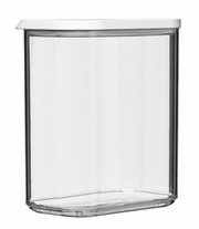 Transparente Vorratsdose Modula 1500 ml mit weißem Deckel, seitliche Perspektive