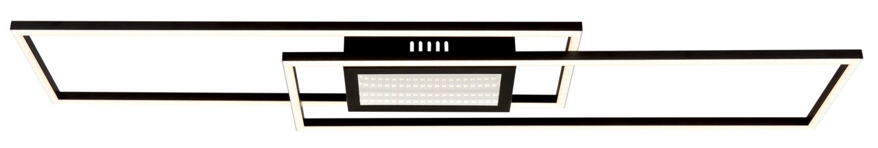 Moderne Deckenleuchte mit rechteckigem Design, seitliche Perspektive