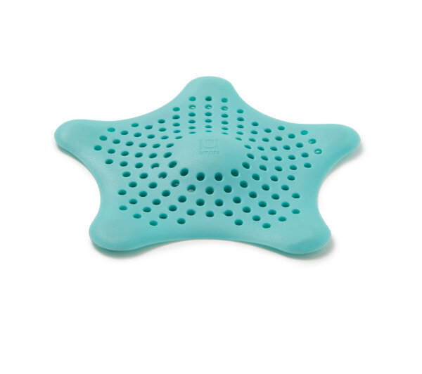 Türkiser Starfisch Haarfänger aus Silikon, von oben betrachtet