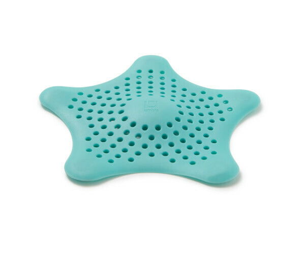 Türkiser Starfisch Haarfänger aus Silikon, von oben betrachtet