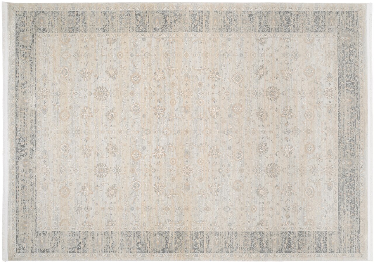 OCI Designer Teppich HORUS NIMA Designer Teppich mit floralem Muster in sanften Beige- und Grautönen, Draufsicht