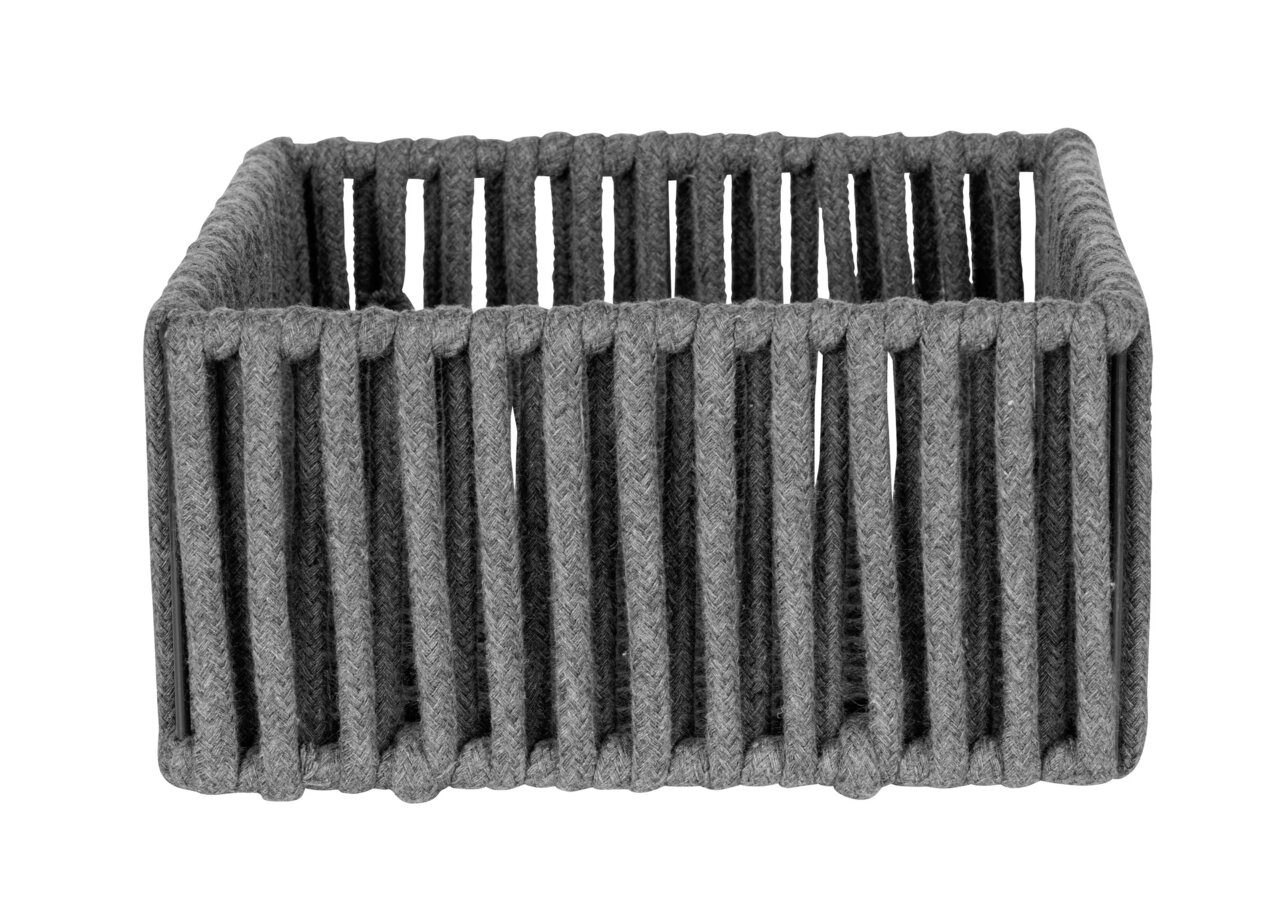 Schöner Wohnen Badkorb ZOVO Grauer Badkorb Zovo M aus geflochtenem Material, frontal fotografiert