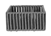 Grauer Badkorb Zovo M aus geflochtenem Material, frontal fotografiert