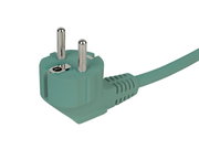 Groene geaarde stekker met kabel, zijaanzicht