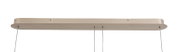 LED-hanglamp gezien van onderaf, rechthoekige vorm met kabelophanging.