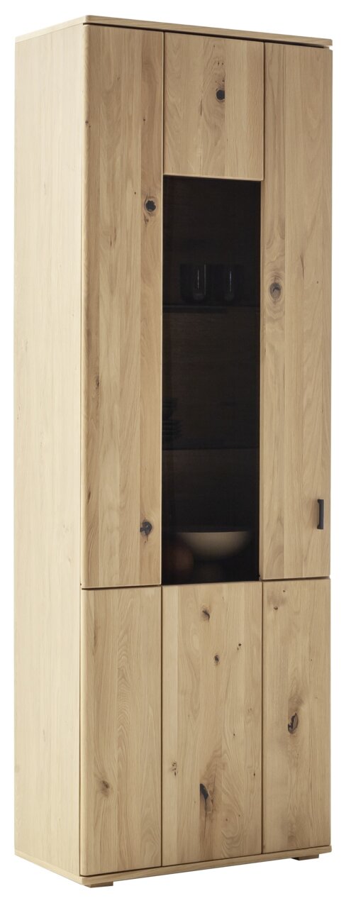 Vitrine aus Holz mit Glaseinsatz, frontale Perspektive