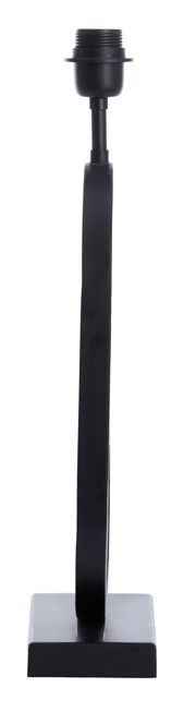 Schwarzer Lampenfuß aus Metall, rechteckige Basis, seitliche Perspektive