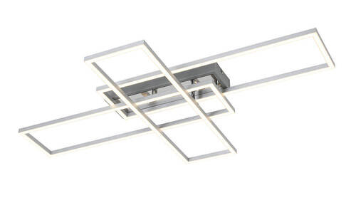 Moderne LED-Deckenleuchte mit geometrischem Design, seitliche Perspektive