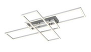 Moderne led-plafondlamp met een geometrisch ontwerp, gezien vanaf de zijkant