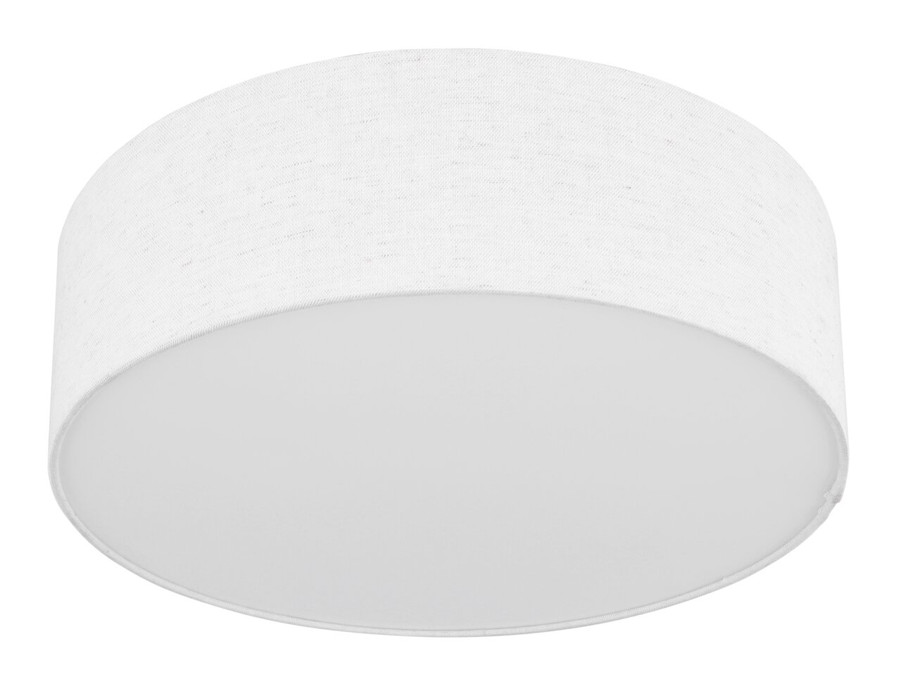 Globo Lighting Deckenleuchte AVA Runde, weiße Deckenleuchte aus Stoff, seitliche Perspektive