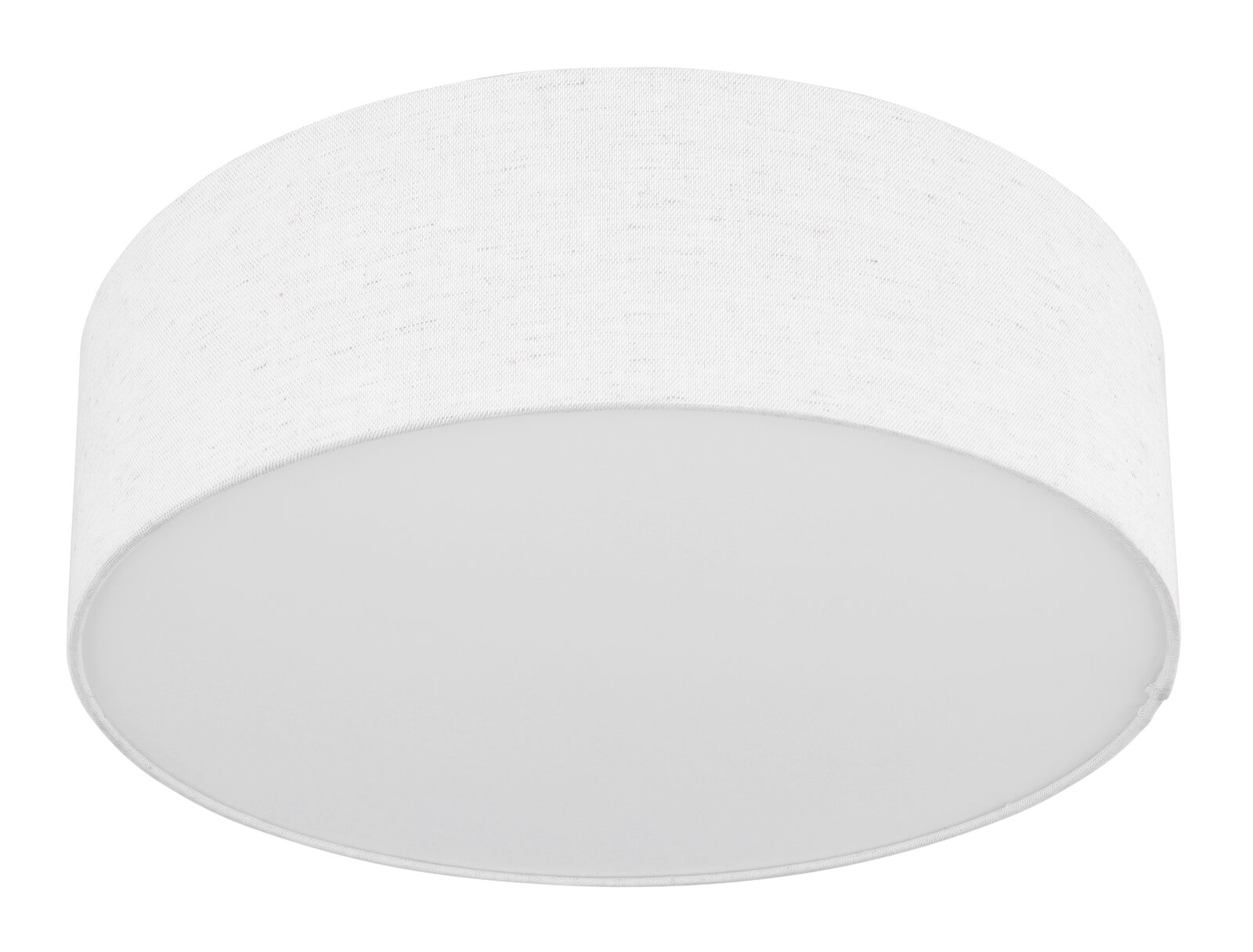 Globo Lighting Deckenleuchte AVA Runde, weiße Deckenleuchte aus Stoff, seitliche Perspektive