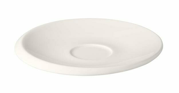 Weiße Espressountertasse NewMoon in seitlicher Perspektive