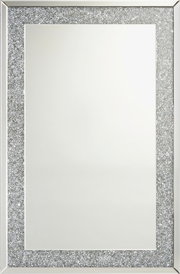 Rechteckiger Spiegel mit glitzerndem Rahmen, frontal betrachtet