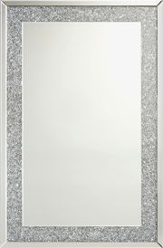 Rechteckiger Spiegel mit glitzerndem Rahmen, frontal betrachtet