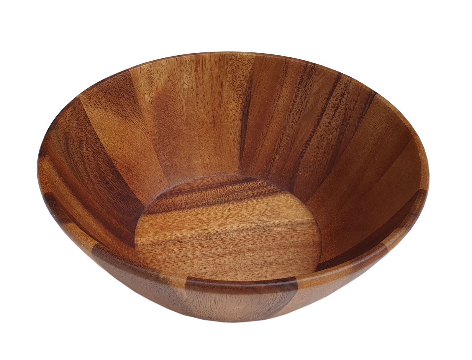 Holz-Salatschüssel aus der Vogelperspektive