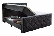 Boxspringbed met opklapbaar matras en opbergruimte, zijaanzicht