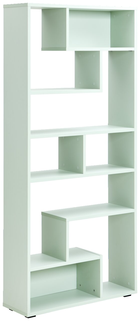 Hom´in Raumteiler hoch JOLLY Moderner, hoher Raumteiler mit asymmetrischen Fächern in hellem Mintgrün, seitliche Perspektive
