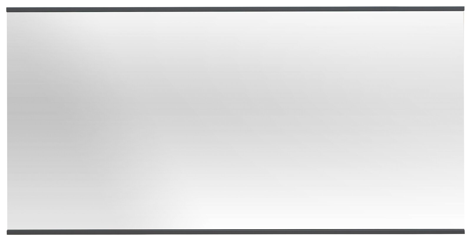 Rechteckiger Wandspiegel in Frontalansicht mit schlichtem Design und schmalem Rahmen.