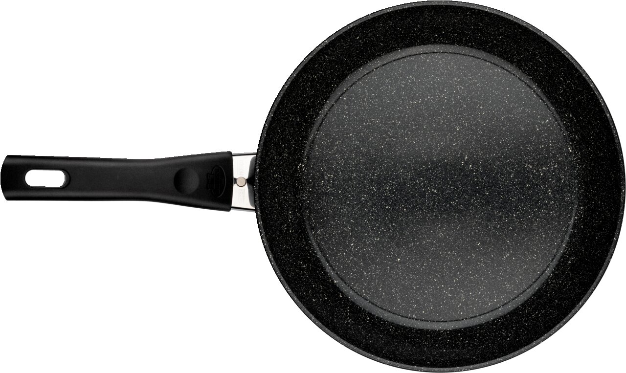 Bratpfanne mit 28 cm Durchmesser, schwarze Antihaftbeschichtung, Draufsicht