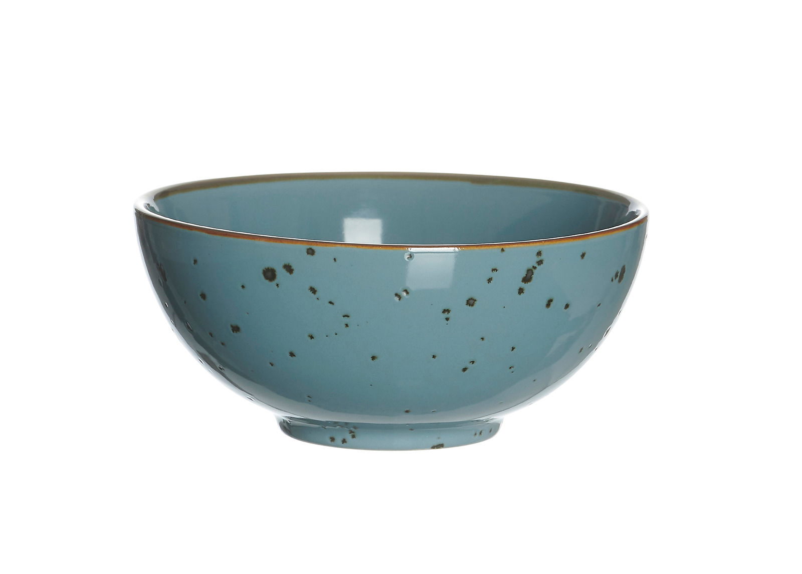 Blaue Bowlschale Xico mit gesprenkeltem Design, seitliche Perspektive