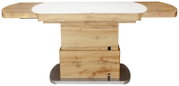 Moderner Couchtisch aus Holz mit ausziehbarer Tischplatte, seitliche Perspektive