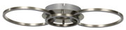 Moderne led-plafondlamp met drie metalen ringen, zijaanzicht