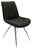 Novel Stuhl HENRY Moderner schwarzer Stuhl mit gepolsterter Sitzfläche und Rückenlehne, sowie Metallbeinen, seitliche Perspektive