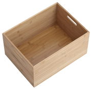 Aufbewahrungskiste aus Holz mit seitlichen Griffen, Perspektive von oben