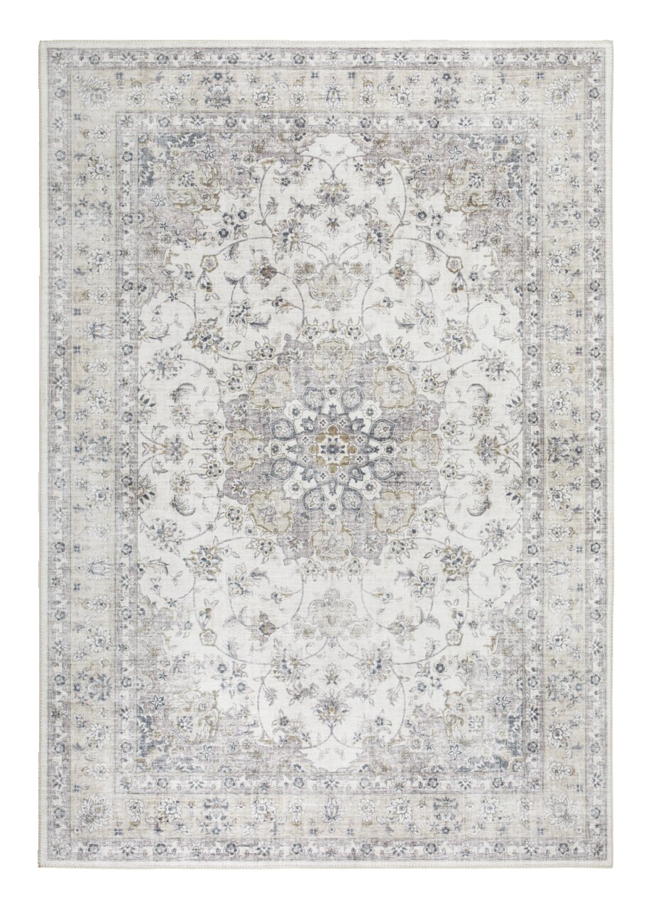 Zurbrüggen Teppich PRIMA Teppich mit floralem Muster in Beige- und Grautönen, Draufsicht