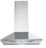 Dunstabzugshaube aus Edelstahl, Frontalansicht