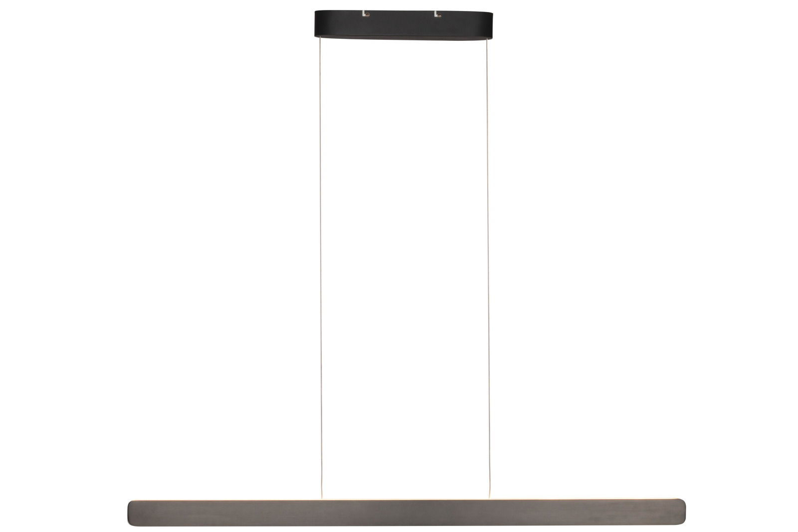 Moderne LED-Hängeleuchte in minimalistischem Design, seitliche Perspektive