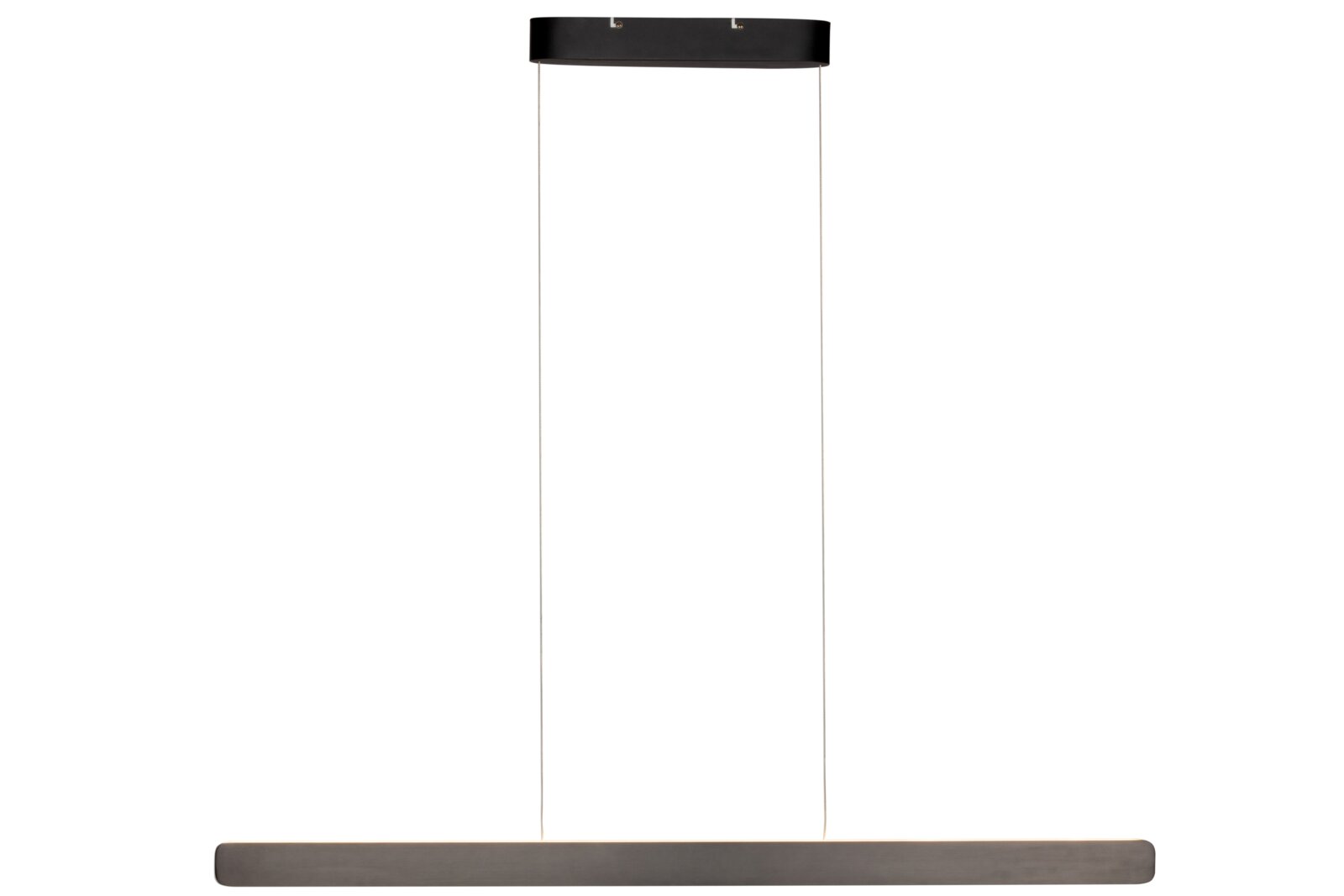 Moderne LED-Hängeleuchte in minimalistischem Design, seitliche Perspektive