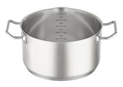Edelstahl-Kochtopf Expertiso 24cm mit Messskala, seitliche Perspektive