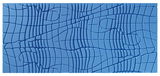 Draufsicht auf eine blaue Gel-Kaltschaummatratze mit einem komplexen, wellenförmigen Muster.