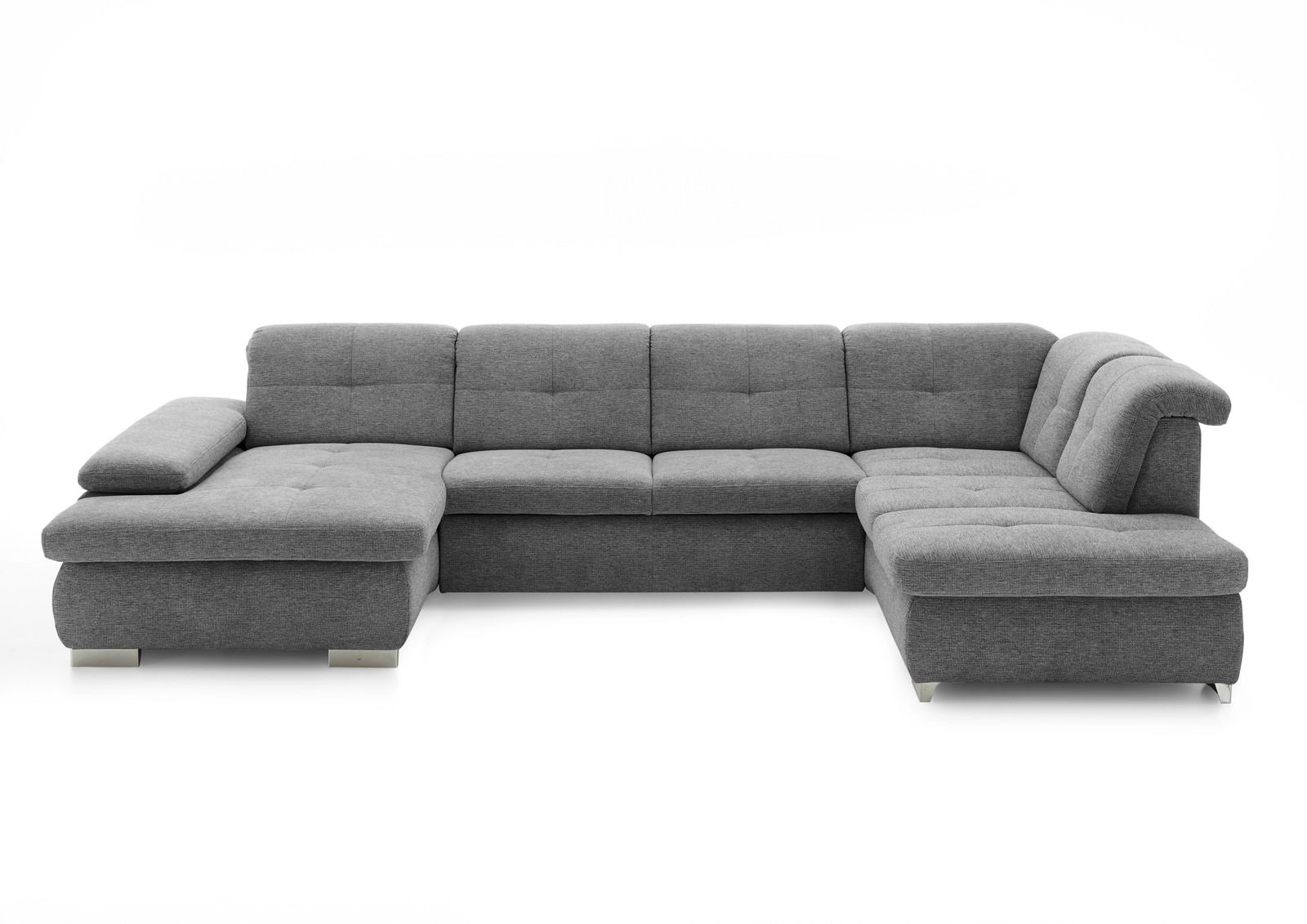 Graue Polsterrundecke Beldomo Style Wohnlandschaft BOCHUM in U-Form, Vorderansicht