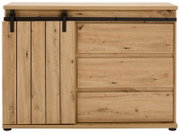 Kommode aus Holz mit Schiebetür und Schubladen, Frontansicht