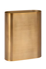 Goldene Wandleuchte in ovaler Form, seitliche Perspektive