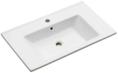 XORA Keramikwaschtisch FILO Rechteckiger Keramikwaschtisch in Weiß, Vogelperspektive