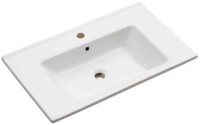 XORA Keramikwaschtisch FILO Rechteckiger Keramikwaschtisch in Weiß, Vogelperspektive