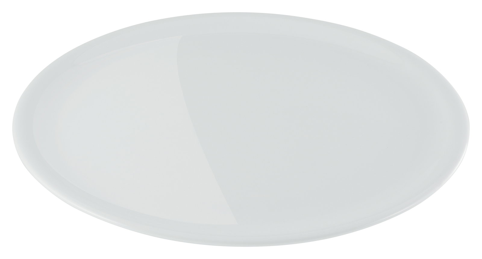 Weißer Pizzateller aus der Vogelperspektive