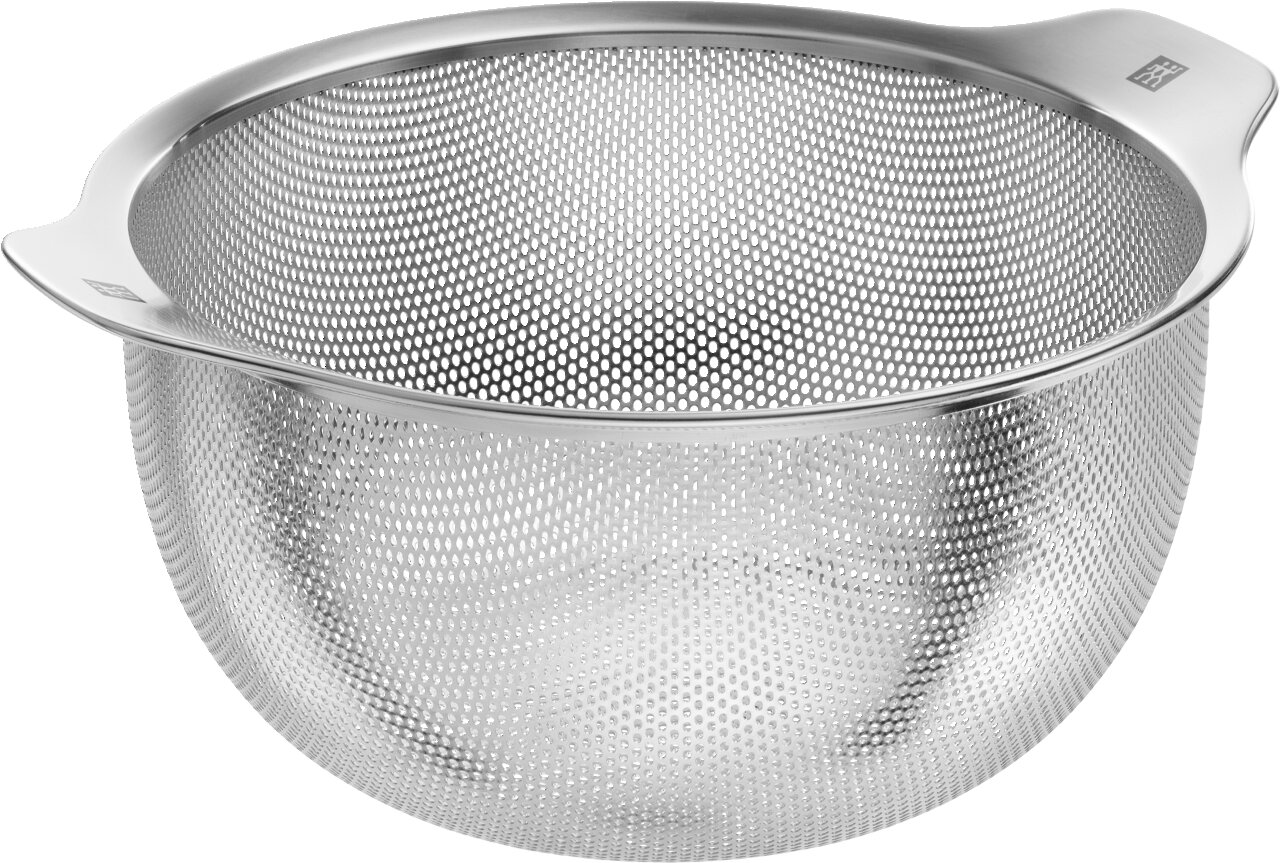 Edelstahl-Sieb, 24 cm, aus 18/10 Edelstahl, seitliche Perspektive
