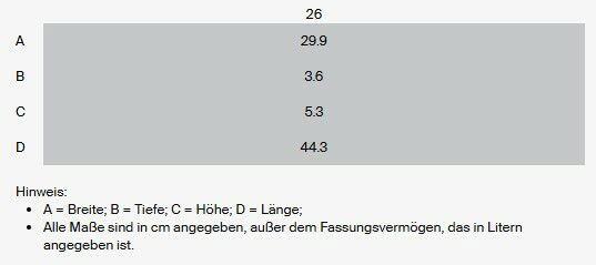 Grillpfanne 26cm Schwarz, Draufsicht, Maße: Breite 29.9 cm, Tiefe 3.6 cm, Höhe 5.3 cm, Länge 44.3 cm