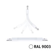 Flexverbinder in weiß, RAL 9003, mit flexibler Verbindung, seitliche Ansicht