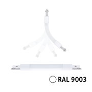 Flexverbinder in weiß, RAL 9003, mit flexibler Verbindung, seitliche Ansicht