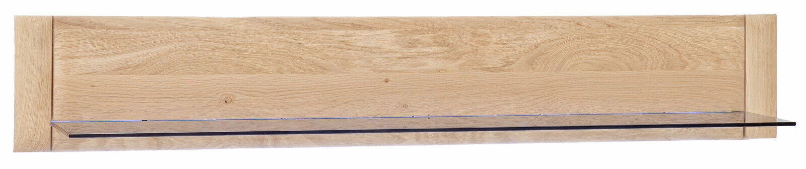 Cantus Wandboard TARRAGONA Wandboard aus hellem Holz mit einer Glasablage, frontale Ansicht