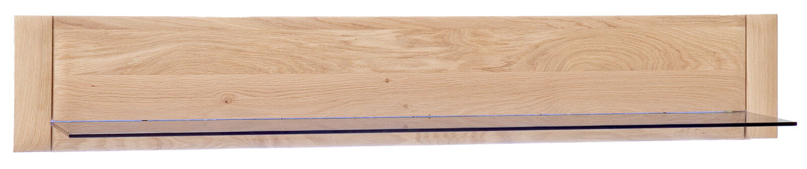 Cantus Wandboard TARRAGONA Wandboard aus hellem Holz mit einer Glasablage, frontale Ansicht