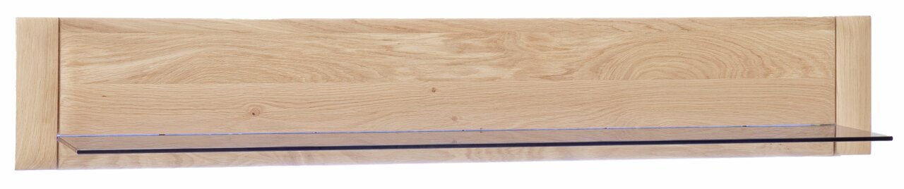 Cantus Wandboard TARRAGONA Wandboard aus hellem Holz mit einer Glasablage, frontale Ansicht