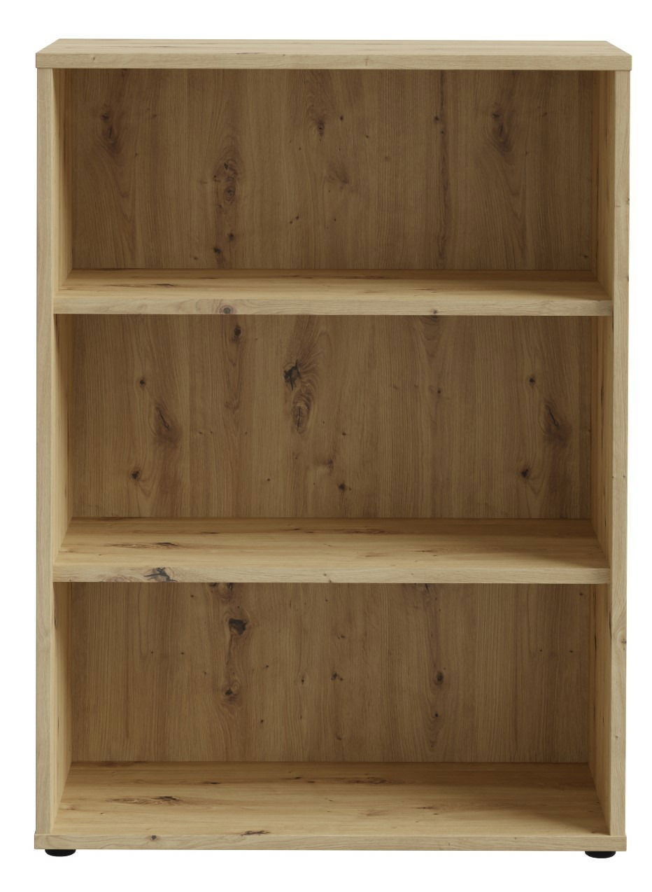 Holzregal mit drei offenen Fächern, frontale Ansicht