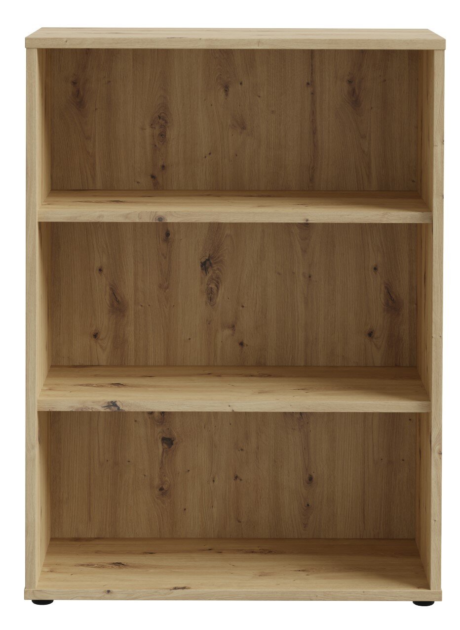 Holzregal mit drei offenen Fächern, frontale Ansicht