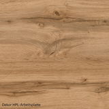 Holzdekor HPL-Arbeitsplatte in natürlicher Eichenoptik, Draufsicht